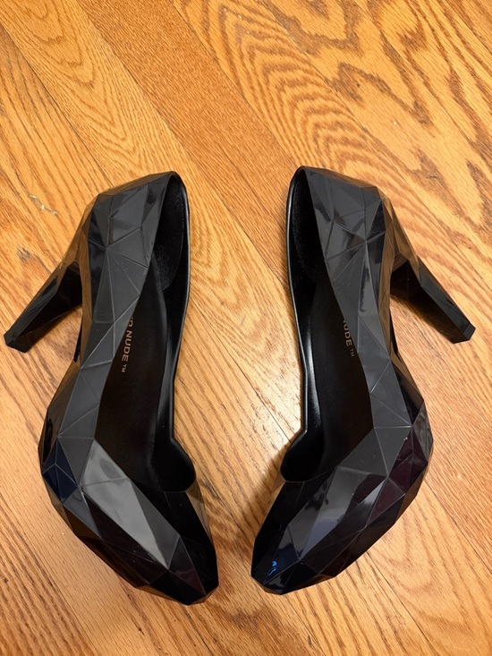 United Nude Shoes - United Nude Lo Res Pumps - Black Faceted Mary Jane Heels - Size 38 - Never Worn